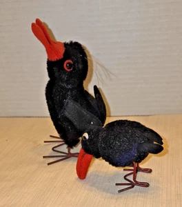 Vintage Steiff Hucky Rabe mit Knopf ein Wollbommel Vogel fehlen Etikett und Knopf - Bild 1 von 20