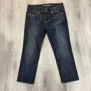 Jeans donna American Eagle Artist Crop taglia 8 lavaggio scuro vita bassa - Foto 1 di 8