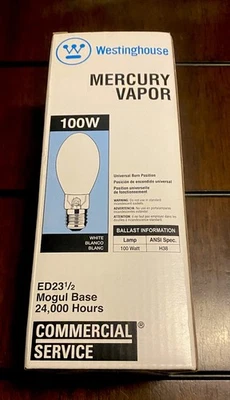 NIB - Westinghouse 100W Mercury Vapor Light Bulb-HF100XR /H38-24,000 Hour - Image 1 of 4