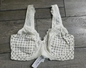 Curve Muse Women's Minimizer Unlined Underwire Bra with Lace Embroidery Sz 36DDD - Picture 1 of 6