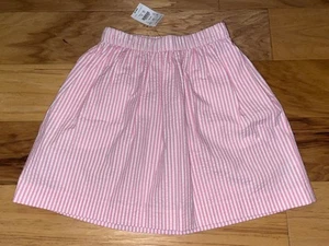 NWT CREWCUTS GIRLS PINK STRIPED SEERSUCKER SKIRT W/ POCKETS SIZE 10 LD5 - Picture 1 of 3