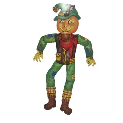 VTG Large Jointed Pumpkin Head Scarecrow Cutout 40” REaD - Image 1 of 4