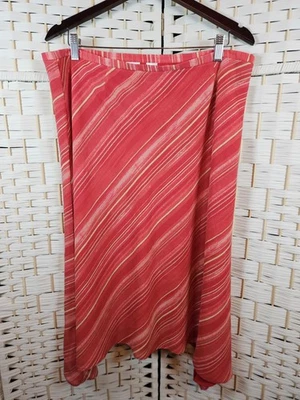 Emma James Striped Lined Orange Skirt Sz 16 Colorful Work Career Party Retro 90s - Image 1 of 4