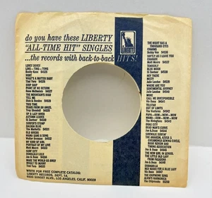 Liberty Records Company Sleeve 45 RPM All Time Hit Singles Statue of Liberty - Imagen 1 de 6