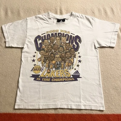 Camisa Lakers 2009 Championship Youth média vintage branca Adidas retrato 18x23 - Imagem 1 de 4