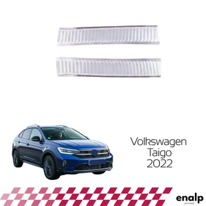 Chrome Door Sill Scuff Plate Guard Trim 2 Pcs for VW Taigo 2002-After - Picture 1 of 6