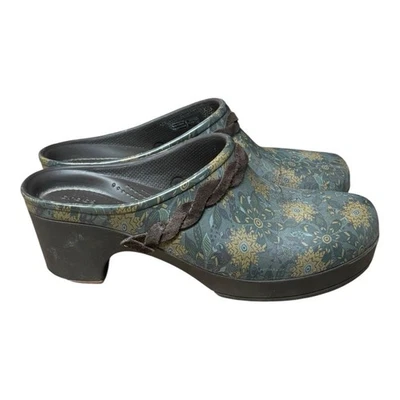 Crocs Shoes Size 9 Sarah Floral heeled slip on clogs mules - Image 1 of 4