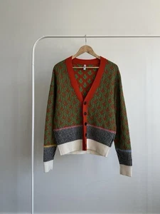 A Personal Note 73 Jacquard Cardigan Sweater Wool Size S - Picture 1 of 8