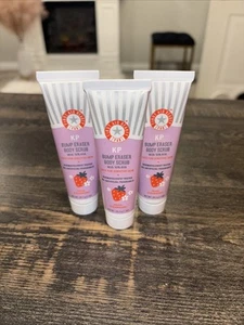 3 First Aid Beauty KP Bump Eraser Body Scrub FRESH STRAWBERRY - 1 Oz Each - NEW - Picture 1 of 2