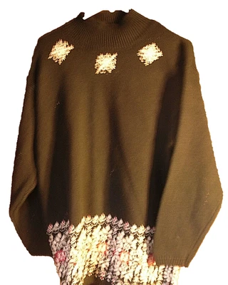 Suéter Liz Claiborne Negro Copo de Nieve Medio Tejido Feo Copo de Nieve Foto 1 de 2