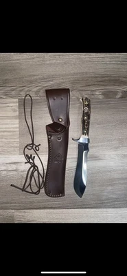Cuchillo PUMA Cazador Blanco 6375 con Funda de Cuero Hecho en Alemania Foto 1 de 4