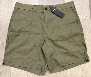 Pantalones Cortos Banana Republic Para Hombre Verde Core Temp Mezcla de Lino - Talla 30 - Imagen 1 de 5