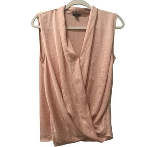 Blusa sin mangas envolvente sintética Ann Taylor Top Shell rosa talla pequeña - Imagen 1 de 8