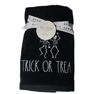 NEW RAE DUNN HALLOWEEN  TRICK OR TREAT HAND TOWELS. SET OF 2 , 16X30" - Picture 1 of 2