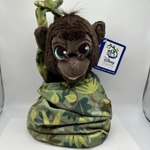 Disney Parks Animal Kingdom Gorilla Neonati Peluche in una Coperta Pochette Nuovo Con Etichetta - Foto 1 di 4