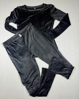 Jessica Simpson Pajama Lounge Set XL Black Plush Long Sleeve Cozy SOFT - Image 1 of 4