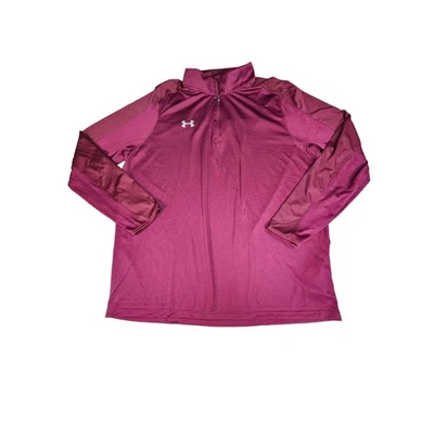 Under Armour 2Xl men’s half zip heat gear burgundy (HRB) - Image 1 of 3