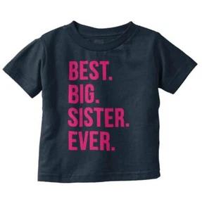 Best Big Sister Daughter Birth Shower Gift Toddler Girl Youth T Shirt For Kids - Picture 1 of 12