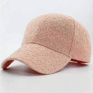 Ladies Pink Lace Fashion Baseball Cap Hat - BRAND NEW - Picture 1 of 3