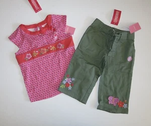 Vintage Gymboree outfit kimono knit cap sleeve t-shirt butterfly capri pants 4 5 - Picture 1 of 4