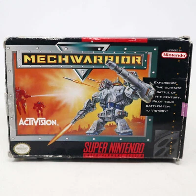 VINTAGE 1992 SUPER NINTENDO ENTERTAINMENT SYSTEM SNES MECHWARRIOR CARTRIDGE GAME - Image 1 of 4