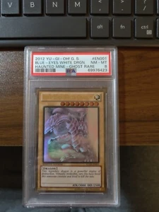 Yugioh BLUE-EYES WHITE DRAGON GLD5-EN001 Fantasma/oro raro PSA 8 casi nuevo-como nuevo - Imagen 1 de 1
