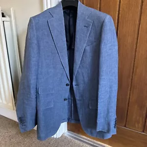 Thom Sweeney Blazer Jacket Blue Linen, size 50 - Picture 1 of 4