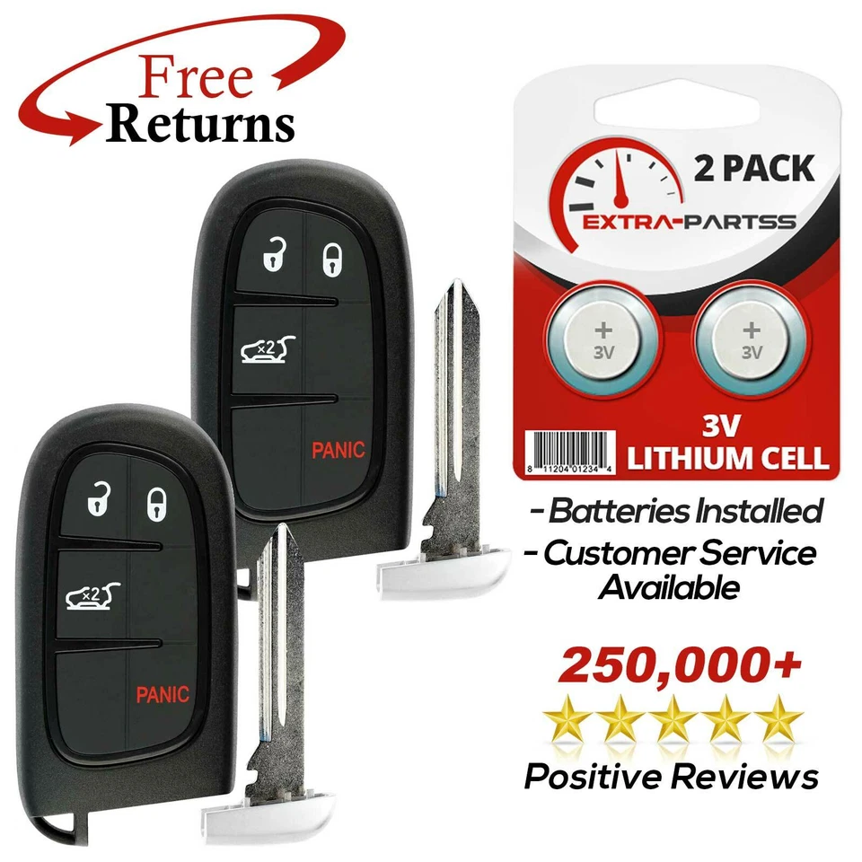 2 Remote Key Fob 4btn for 2014 2015 2016 2017 2018 Jeep Cherokee Foto 1 de 1