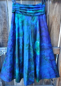 PANTALÓN DE ARTISTA PINTADO A MANO ARTE DE SEDA PARA USAR CORBATA TEÑIDO ÚNICO EN SU TIPO POR DILEMA, ¡OS! - Imagen 1 de 4