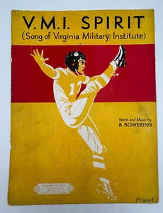 Partituras de fútbol americano vintage 1931 Virginia Military Institute Spirit VMI - Imagen 1 de 11