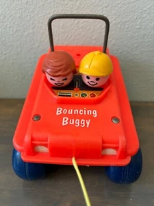 Vintage Fisher-Price Bouncing Buggy Moonwalker Pull Toy Car - Picture 1 of 8