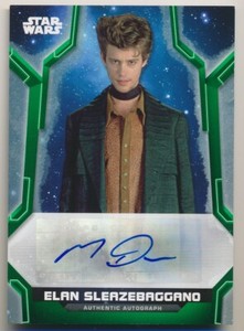 ELAN SLEAZENBAGGANO/MATT DORAN 2020 Topps Star Wars Holocron GREEN AUTO 83/99