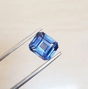 8.17Ct Flawless Emerald Cut Ceylon Cornflower Blue Sapphire Lab Grown Loose Gems - Picture 1 of 10