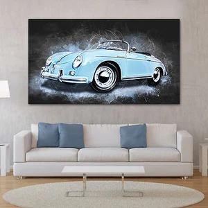 LEINWAND BILD PORSCHE SPEEDSTER WAND BILDER KUNSTDRUCK AUTO ABSTRAKT WOHNZIMMER  - Bild 1 von 3
