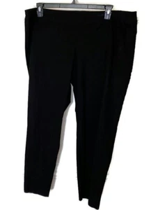 Eileen Fisher Woman Plus 3x Black Wide Leg Crop Stretch Elastic Waist Pants Mint - Picture 1 of 2