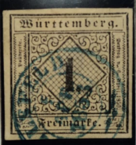 DN AD Württemberg (1851)  1 gestempelt, vollrandig, billigst ... MW: mind. 130.- - Picture 1 of 2