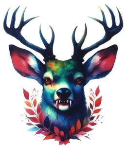 4" - UV DTF Transfer Vinyl Aufkleber - Aquarell Bock Hirsch - Decal - Bild 1 von 1