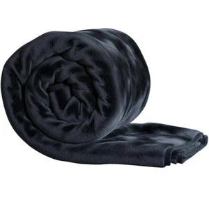 Soft Faux Black Mink Luxury Throw Large Fur Fleece Warm Bed Sofa Blanket Bedding - Picture 1 of 5