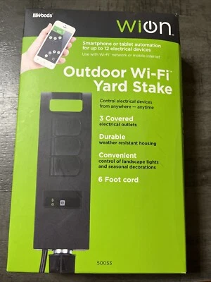 WiOn 50053 Exterior Wi-Fi Enchufable Patio Estaca con Smartphone o Tablet Automático... Foto 1 de 4