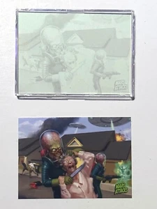 Mars Attacks Occupation Printing Plate Black #13 Martian Attacking an Old Granny - Picture 1 of 3