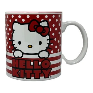20 OZ Sanrio Red White Polka Dot Hello Kitty Large Coffee Soup Mug Kawaii - Picture 1 of 6