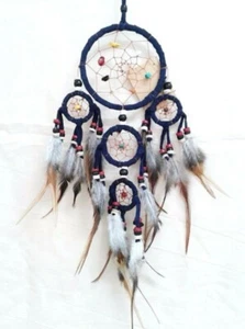 Atrapasueños 3.5" Decoración Colgante de Pared Plumas Adorno de Cuentas Nativo Boho  - Imagen 1 de 5