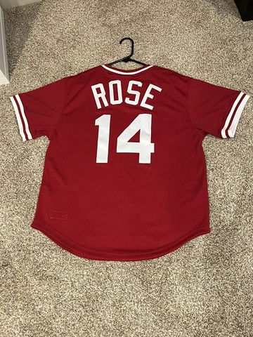 Mens XXL Pete Rose 1984 Cincinnati Reds Mitchell & Ness Baseball Jersey NWT $100 Cover