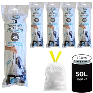 50L Schwingmülleimereinsatz mit Bindegriff weiß Mülleimer Küchenmülleimer Müllsäcke x 5 - Bild 1 von 9