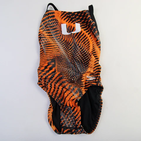 Miami Hurricanes Speedo Swim Suit Women's Orange/Black New Cover