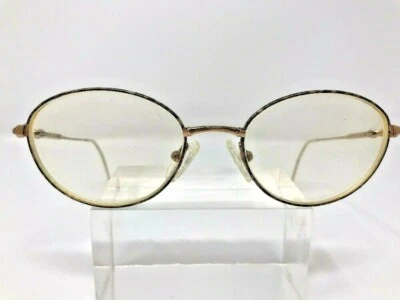 Safilo Elasta Eyeglasses Gold Metal 51-18 Round Full Rim Frame NK82 - Image 1 of 4