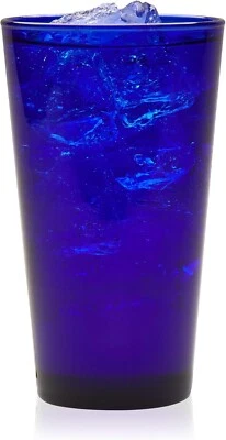 Libbey Cobalt Blue Drinking Glasses, Classic Design Flare Tumbler Glasses Set...