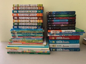 HUGE Lot of 44 Kids Books - The 39 Clues, Dork Diaries, Wimpy Kid, Dr Seuss - Picture 1 of 5