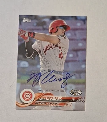 2018 Topps Pro 首次亮相签名 #189 Kacy Clemens XRC 签名 Roger Clemens Son — 第 1/2 张图片