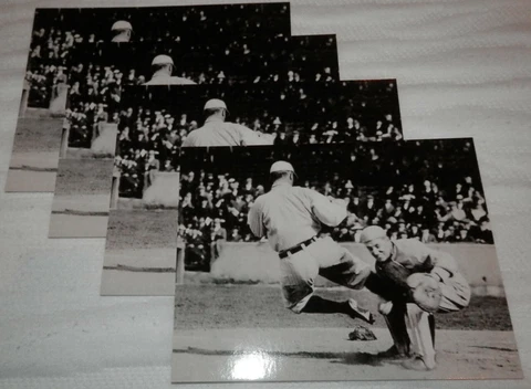 Ty Cobb New Detroit Tigers Postcard Set 4 CT Sliding KICK TO CROTCH OF CATCHER Cover